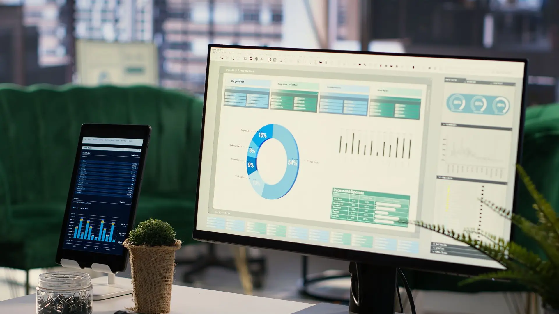 Financial charts and graphs