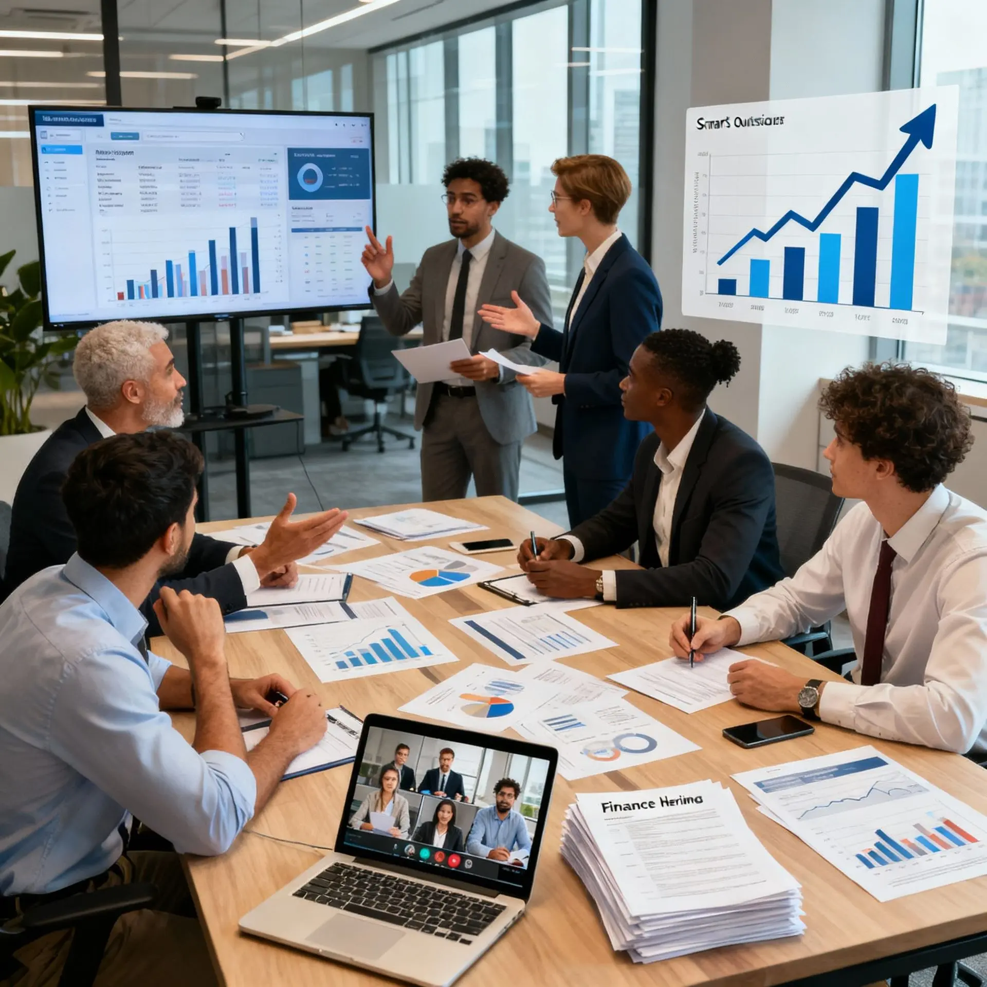 Diagram illustrating scaling solutions for finance hiring